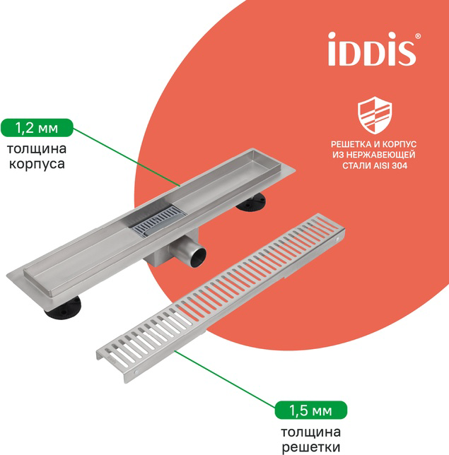 Лоток душевой Iddis 975A6SB10DZ 7х60см серый купить,39600