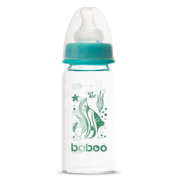 Бутылочка  Baboo  Sea life 0м+ 120мл  бирюзовая купить,NaN