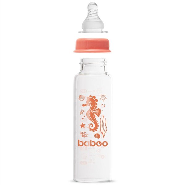 Бутылочка  Baboo  Sea life 3м+ 240мл  розовая купить,NaN