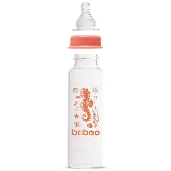 Бутылочка  Baboo  Sea life 3м+ 240мл  розовая купить,NaN