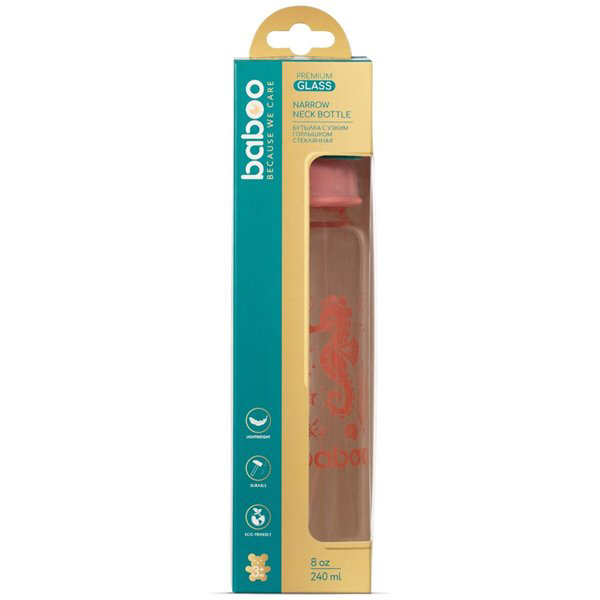 Бутылочка  Baboo  Sea life 3м+ 240мл  розовая купить,NaN