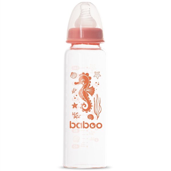 Бутылочка  Baboo  Sea life 3м+ 240мл  розовая купить,NaN