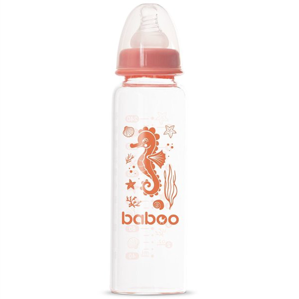 Бутылочка  Baboo  Sea life 3м+ 240мл  розовая купить,NaN