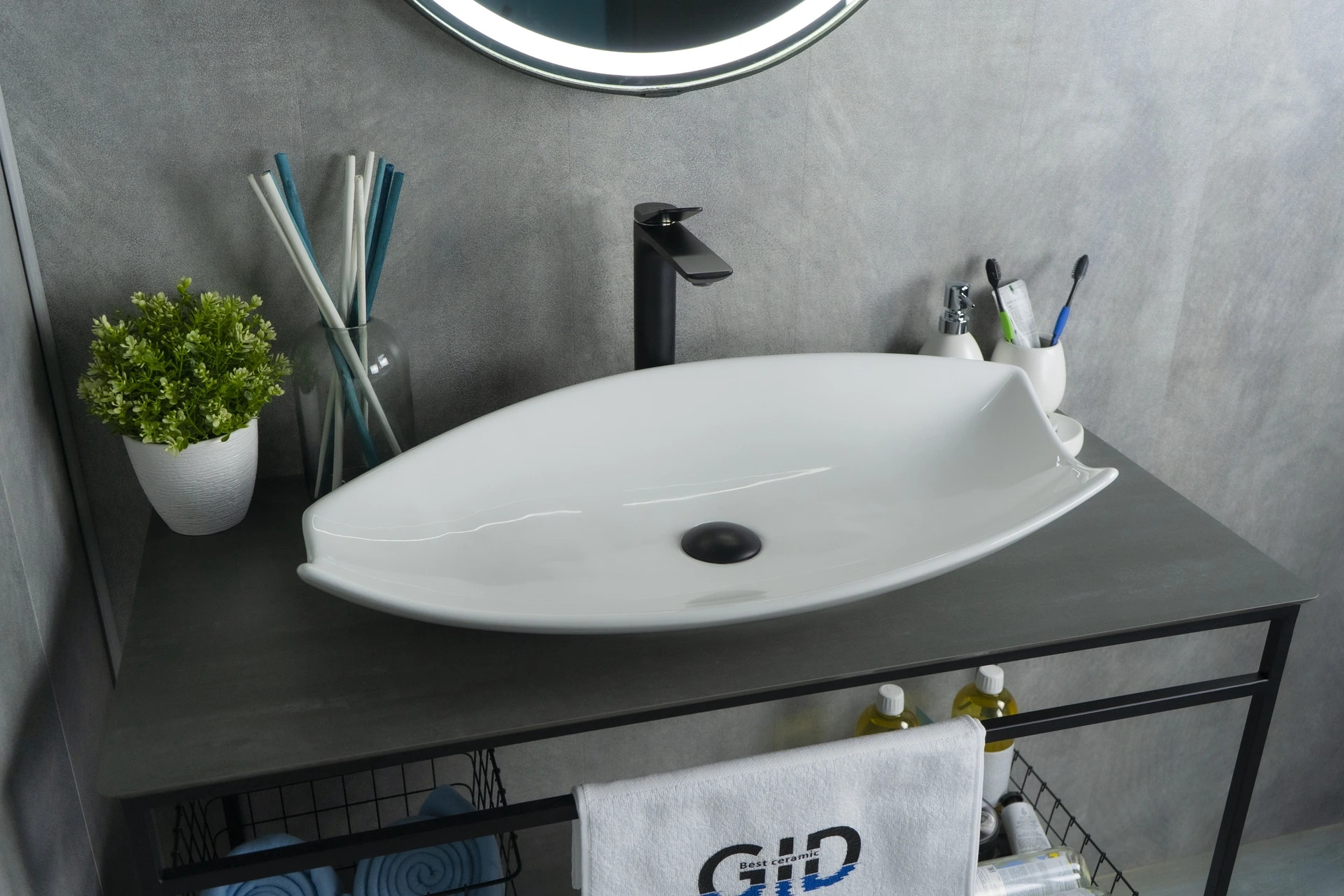 Раковина Gid Creativo 51171 N9178 белый