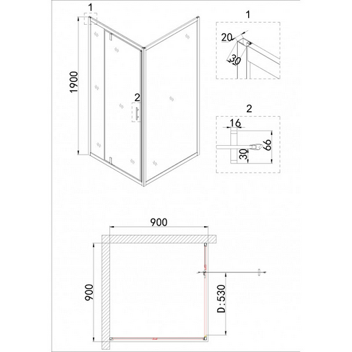 Душевое ограждение Niagara NG-0290-08 90х90х195см