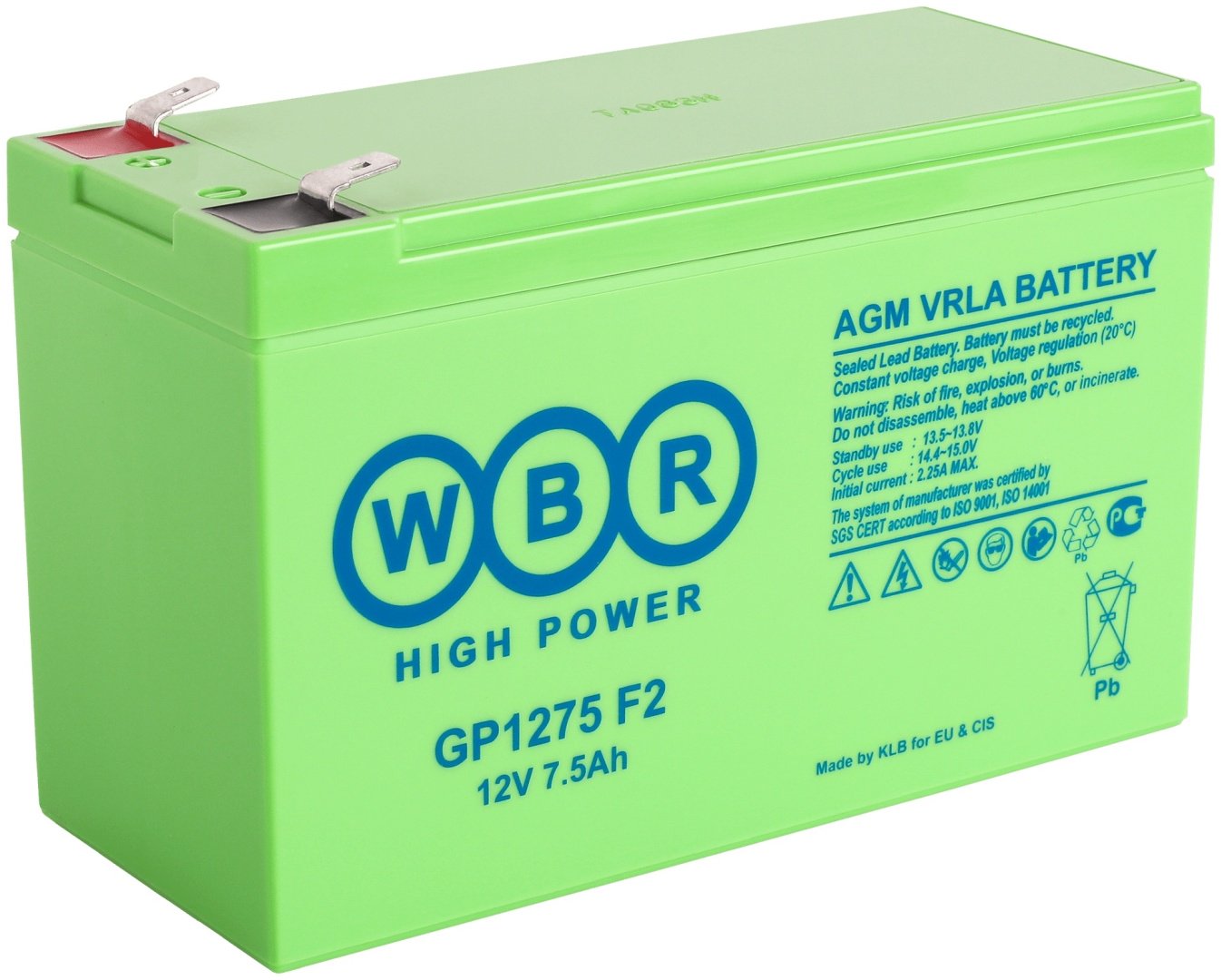 Аккумулятор WBR GP1275 F2 зеленый купить,NaN