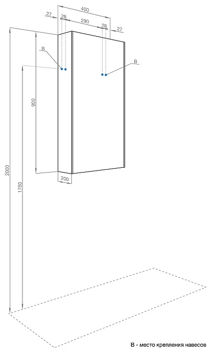 Шкаф для ванной Aquaon Либерти 1A280003LYC70 40x20x90см дуб эльвезия купить,NaN