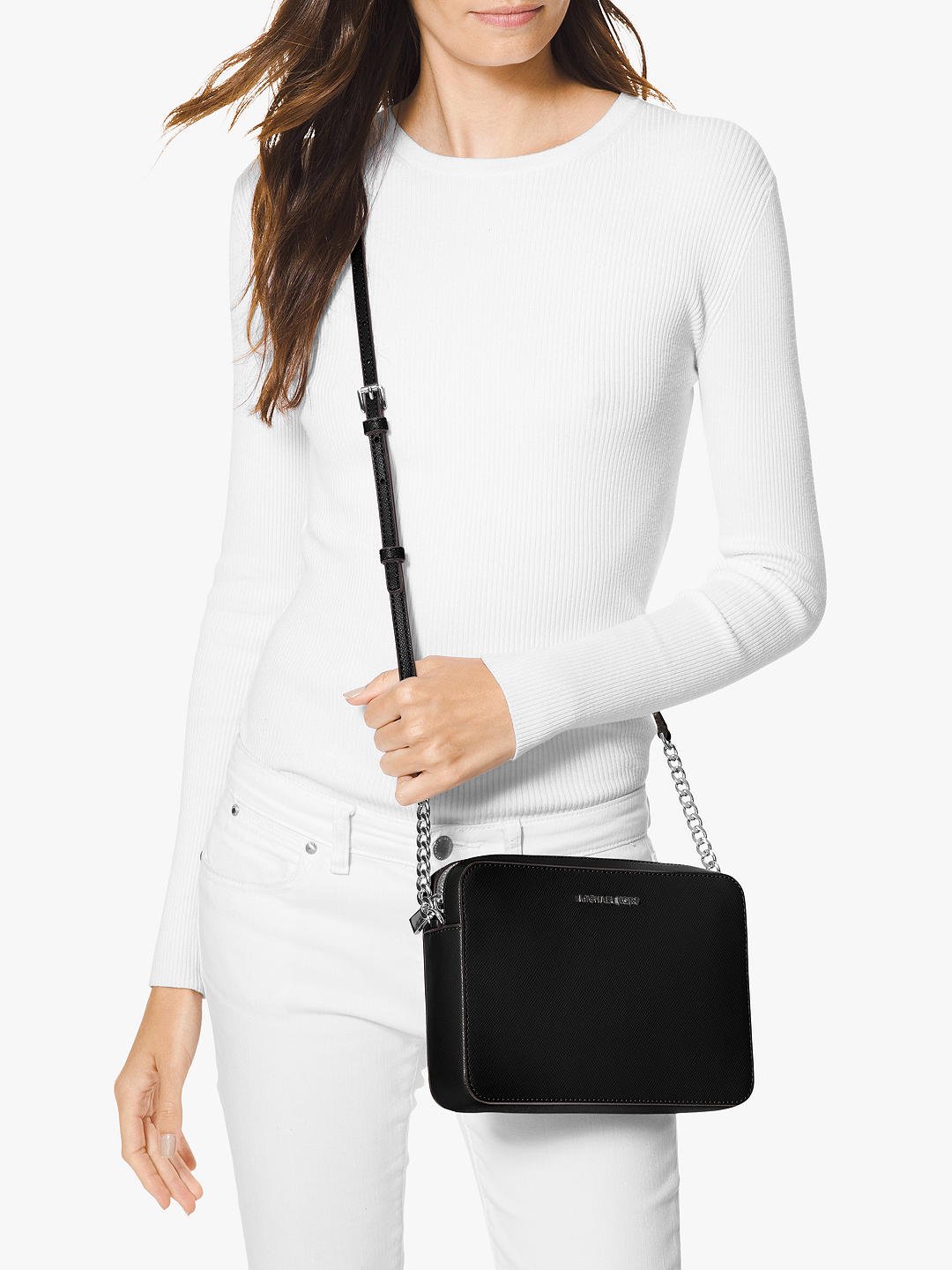 Сумка Michael Kors East West Crossbody 35F8STTC9L черно-серебристая купить,NaN