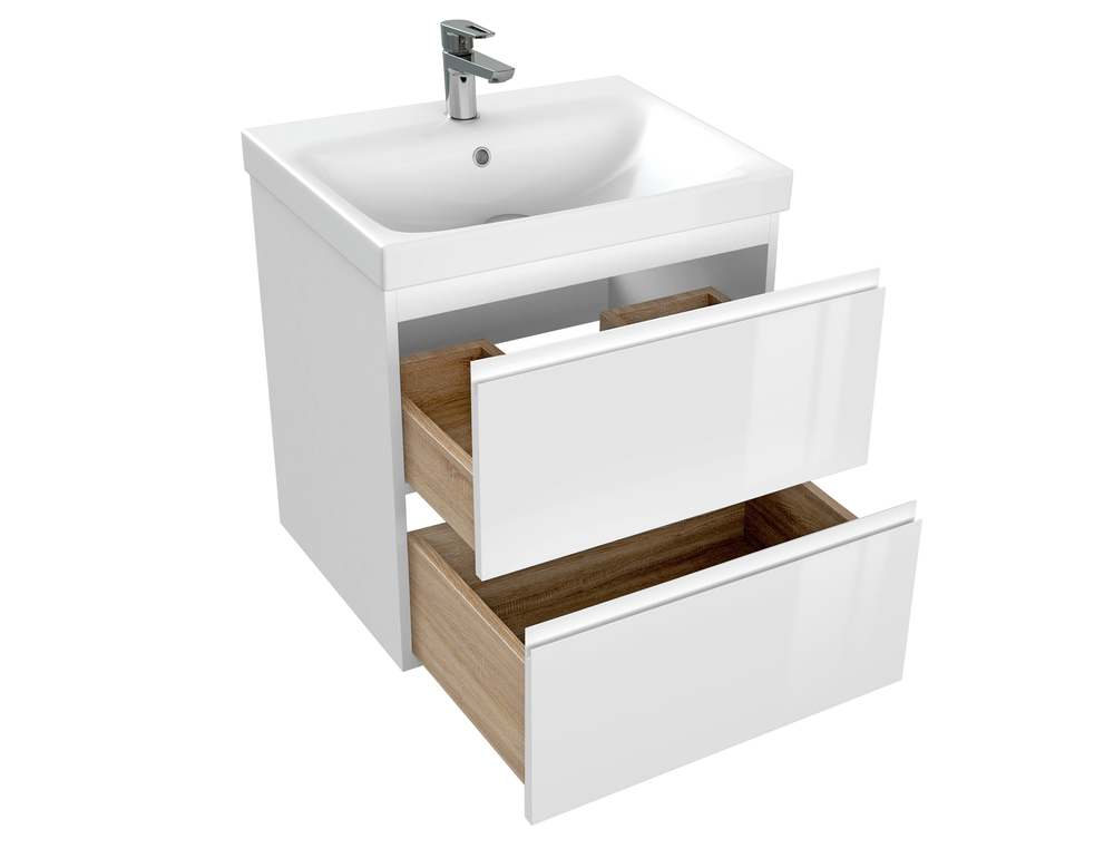 Тумба с раковиной Cersanit Moduo 60 58.5x44.5x57см белый купить,NaN