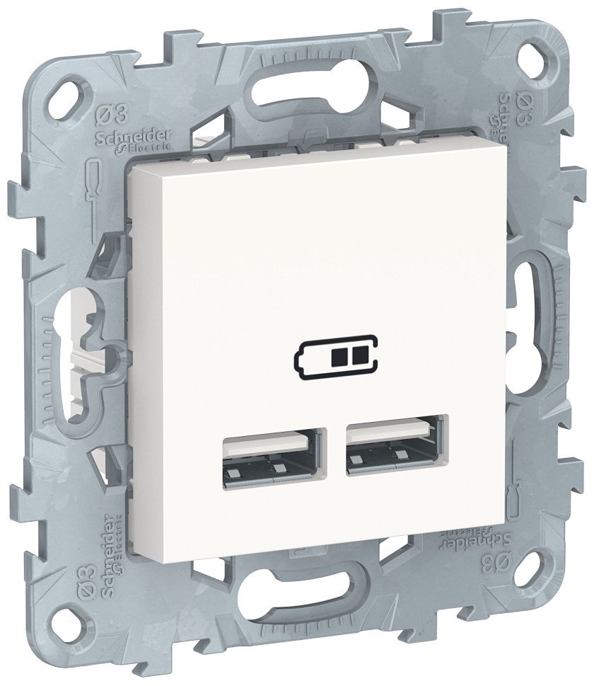 Розетка USB Schneider Electric NU541818 UNICA NEW, белый