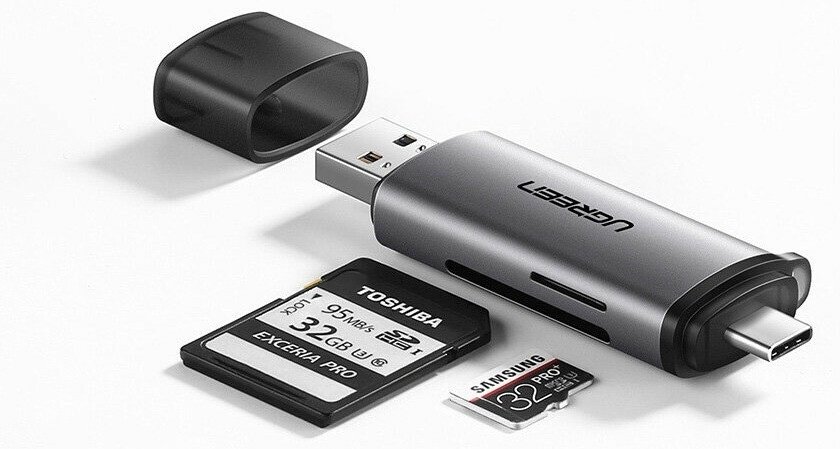 Картридер Ugreen CM185 (50706) USB Type-C для SD, SDHC, SDXC, MMC, RS-MMC купить,NaN