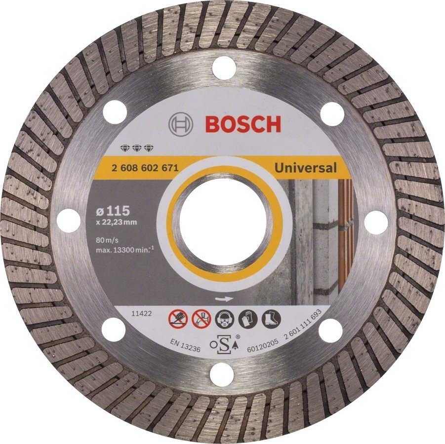 Диск отрезной алмазный 115x22.23х2.2 мм, Bosch 2608602671