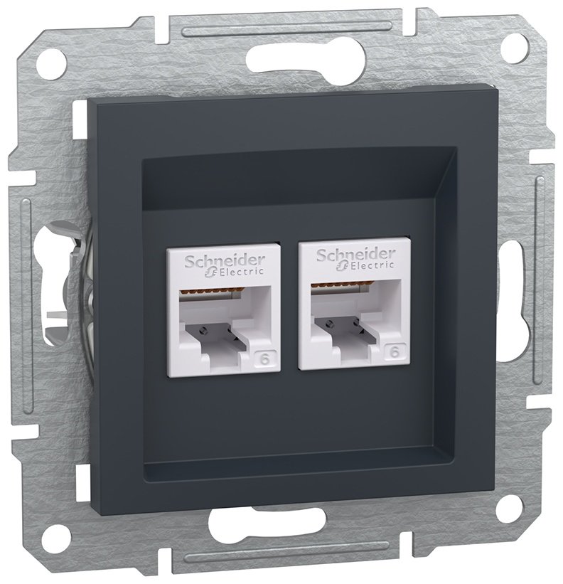 Schneider Electric встраиваемая EPH4800171, USB-розетка цвет антрацит купить,NaN