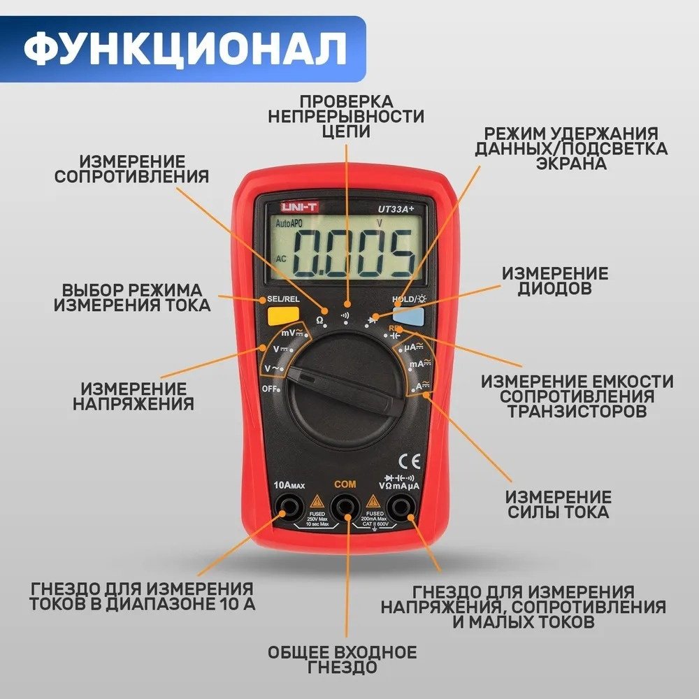 UNI-T мультиметр UT33A+, цифровой купить,NaN