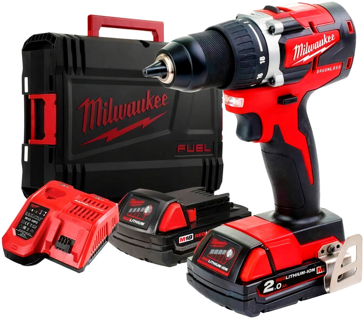 Milwaukee дрель-шуруповерт M18 CBLDD-202C 4933464317 18 В купить,NaN