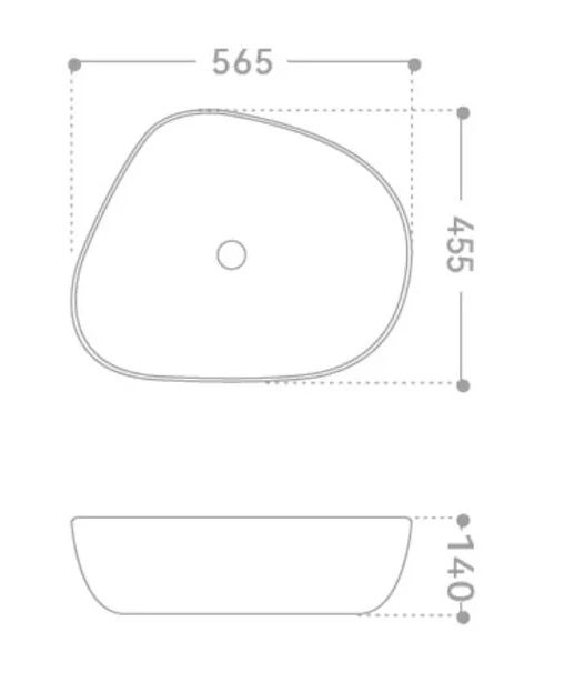 Раковина Abber Bequem AC2124 56.5х45.5х14см белый