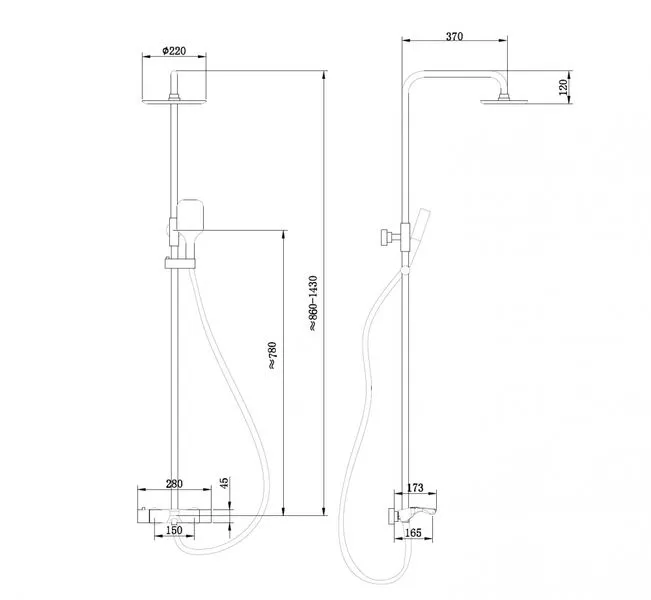 Душевая стойка с термостатом Abber Thermostat AF8516FWL белый