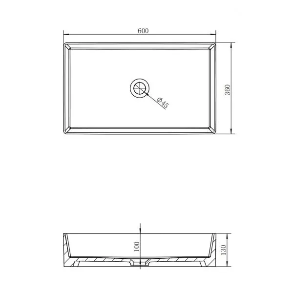 Раковина Abber Rechteck AC2220MB 60х36х13см черный купить,267854