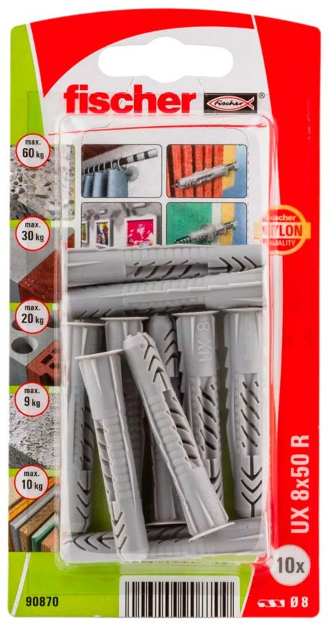 FISCHER дюбель 90870 8x50, 10 шт купить,NaN