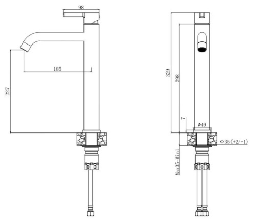 Смеситель Voda Vessel VSL25 32.9см хром купить,46071