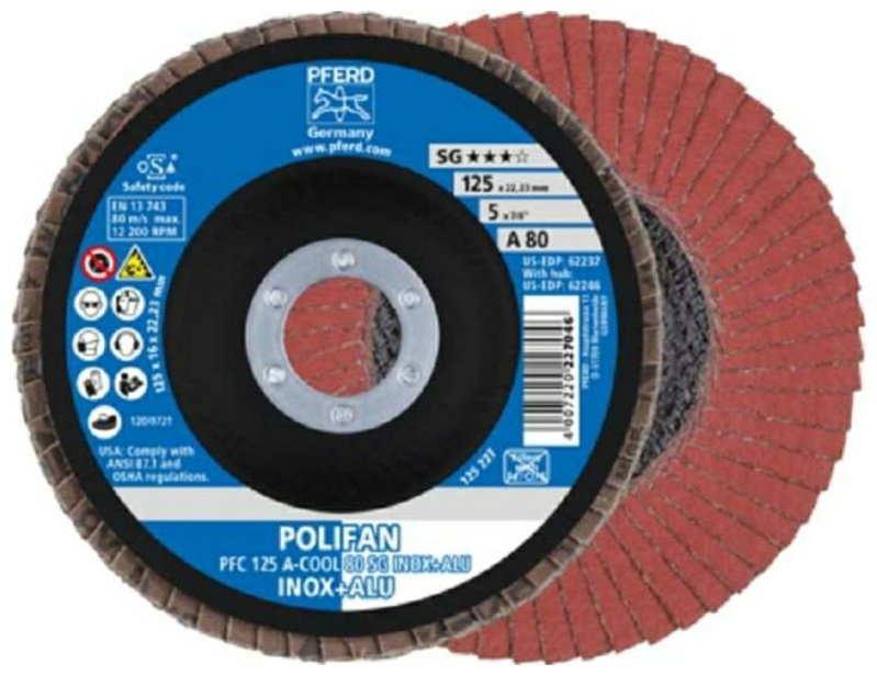 Pferd лепестковый диск PFC 125 A-COOL 80 SG INOX+ALU 125x22.23 мм 1 шт