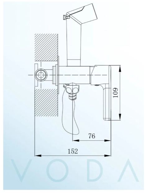 Душ гигиенический со смесителем Voda Column CLM01 120см хром