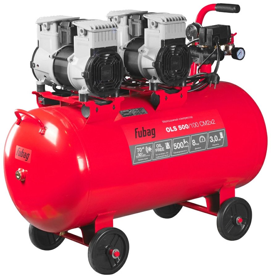 Компрессор безмасляный Fubag OLS 500/100 CM2х2, 8 бар купить,NaN