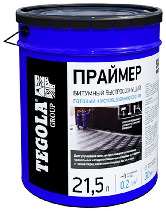 Грунтовка Tegola Праймер Safety 21.5 л, черный купить,NaN