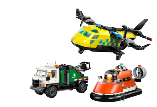 Конструктор Lego Самолёт, служебный грузовик и катер на воздушной подушке City 60505