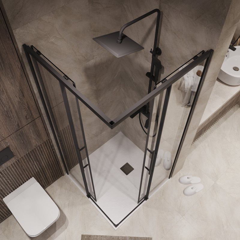 Ограждение душевое NG-6828-34BLACK 80х80х195см черный купить,319300