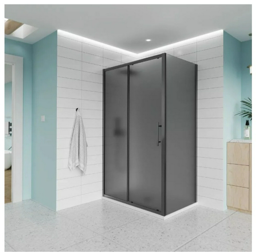 Угол душевой Veconi Evo 100 B Арт. E1-B-110-12-C9 + E-SP-B-110-12-C9 110х110х195см черный