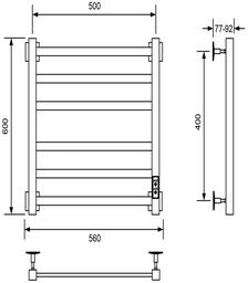 Полотенцесушитель Veconi Barro-А B6050B-A 60х50см черный