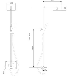 Стойка душевая Abber Emotion AF8816G 123см золото
