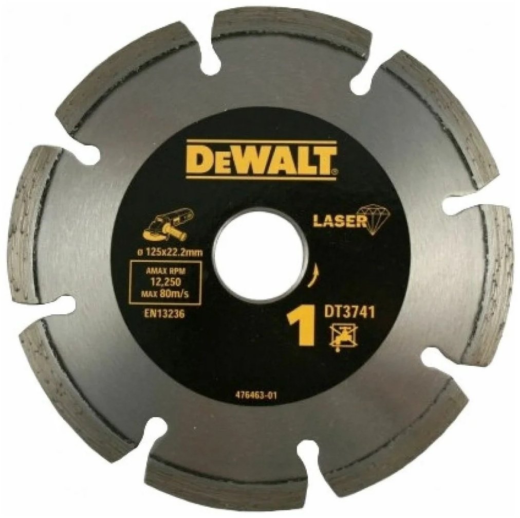 Диск отрезной алмазный 125x22х2 мм, DeWALT DT3741