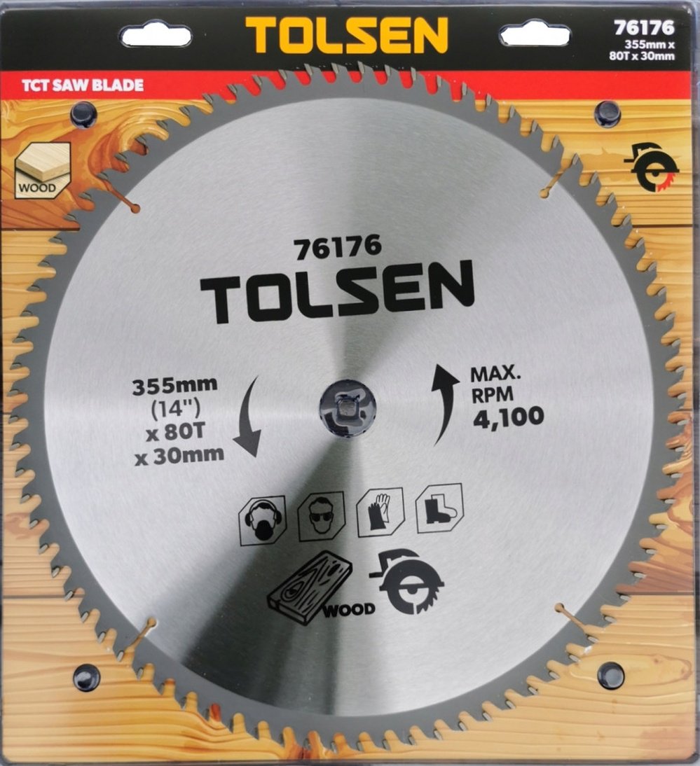 Пильный диск по металлу TOLSEN 76176, 355x30 мм, 80Т