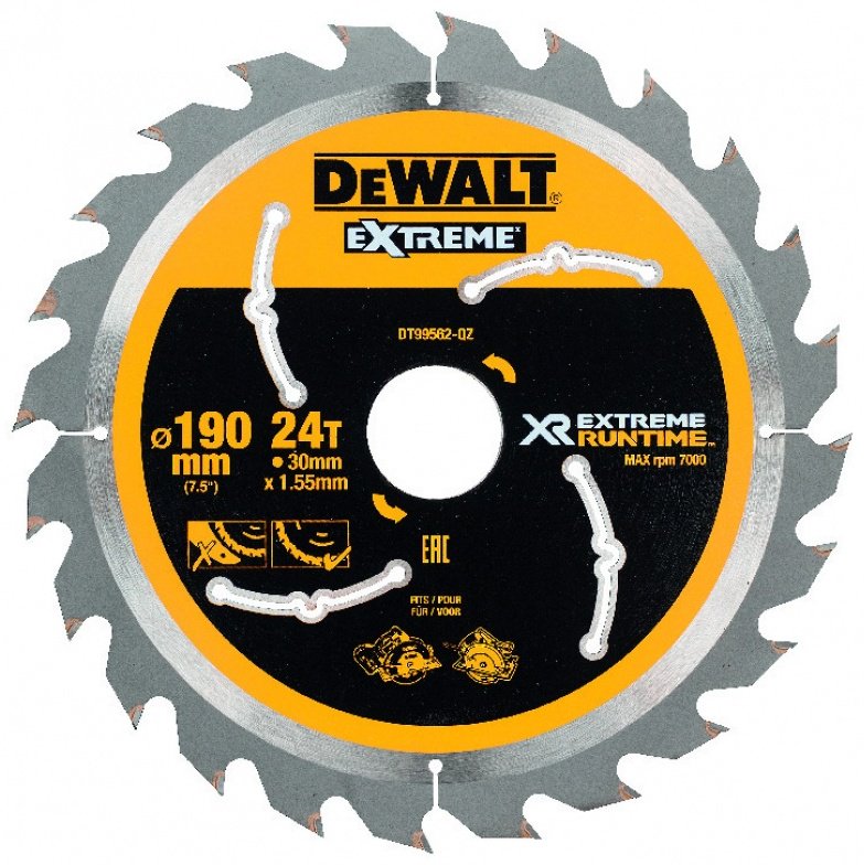 Пильный диск по дереву DeWALT DT99562-QZ, 190x30 мм, 24Т купить,NaN