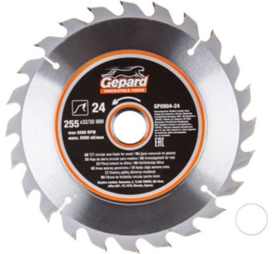 Пильный диск по дереву Gepard GP0904-24, 255x32 мм, 24Т купить,12870