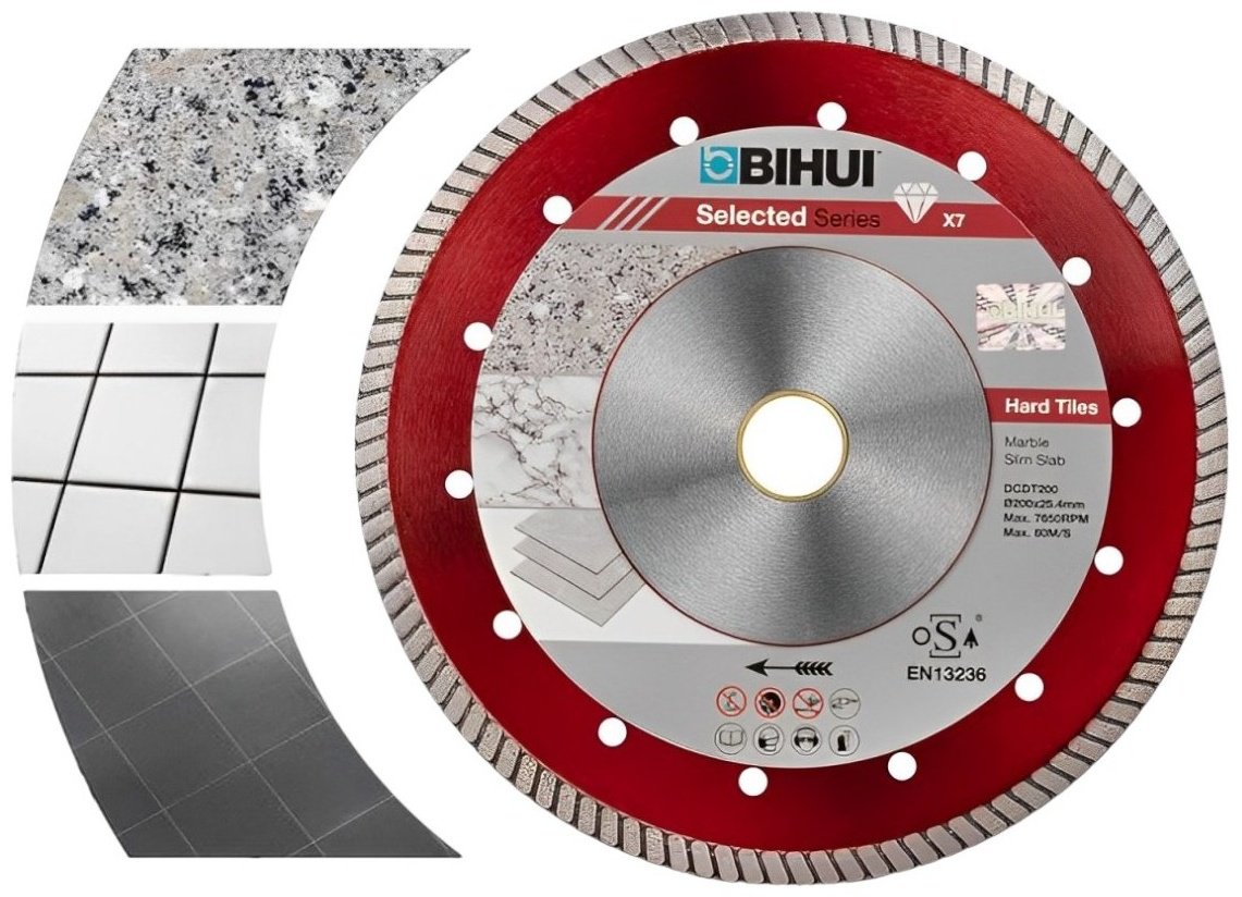 Диск отрезной алмазный 200x22.233х1.6 мм, BIHUI DCDT200