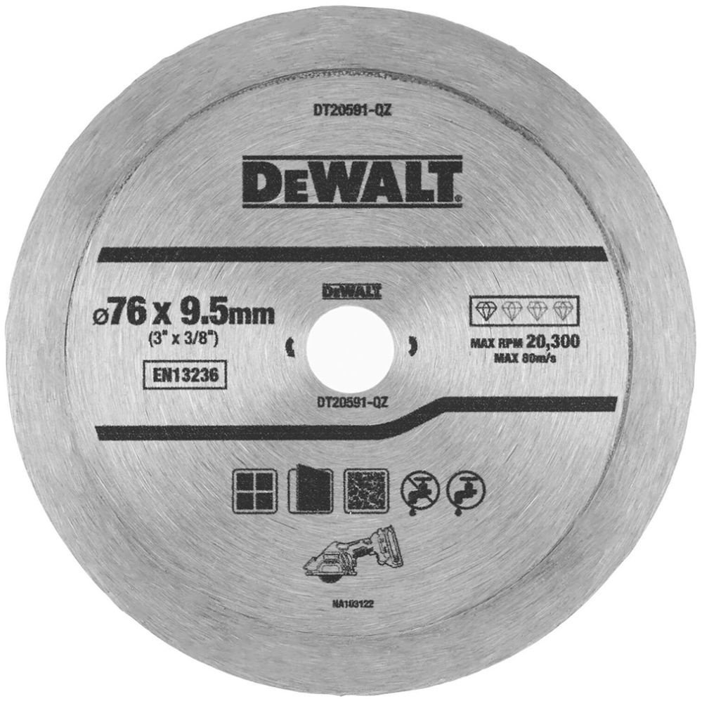 Диск отрезной алмазный 76x9.5х1 мм, DeWALT DT20591-QZ