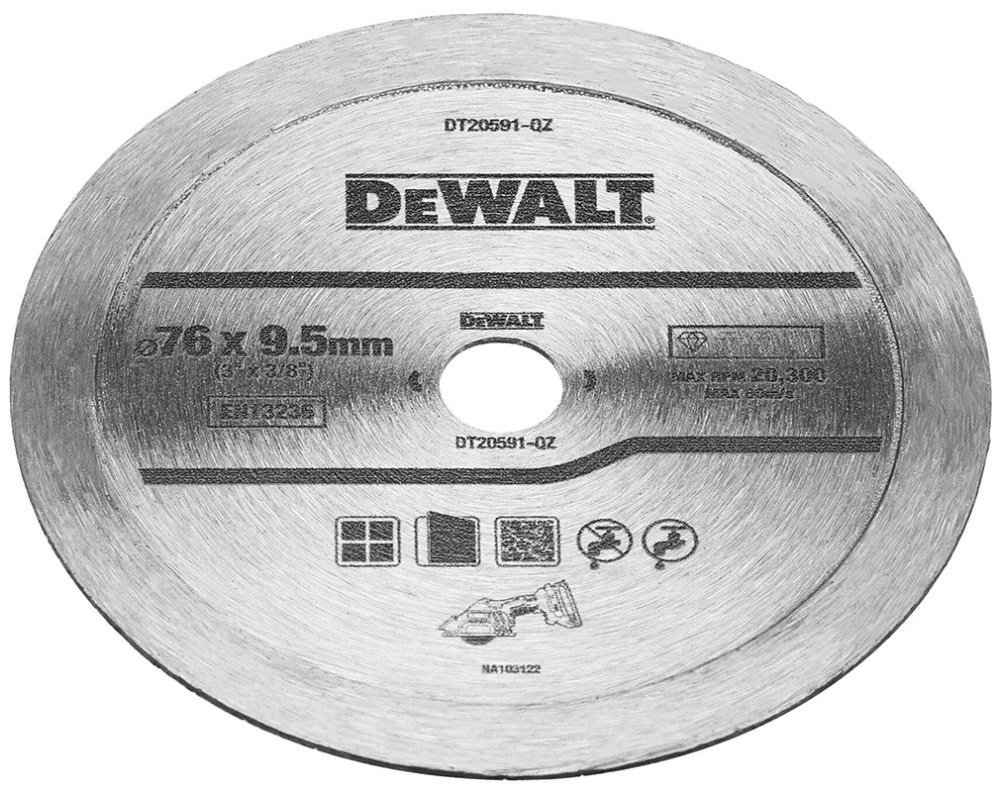 Диск отрезной алмазный 76x9.5х1 мм, DeWALT DT20591-QZ