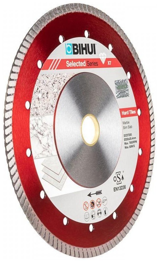 Диск отрезной алмазный 200x22.233х1.6 мм, BIHUI DCDT200