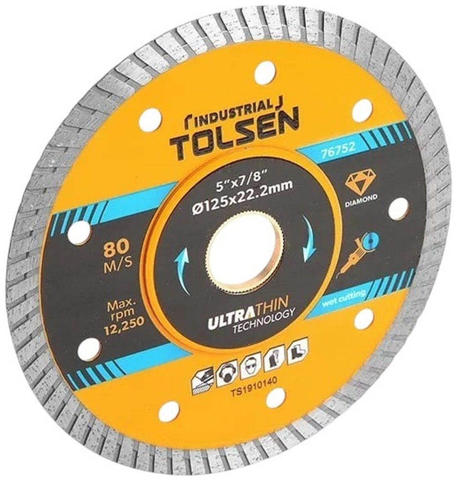Диск отрезной алмазный 180x22.2х1.6 мм, TOLSEN 76753