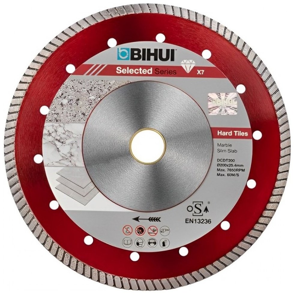 Диск отрезной алмазный 200x22.233х1.6 мм, BIHUI DCDT200