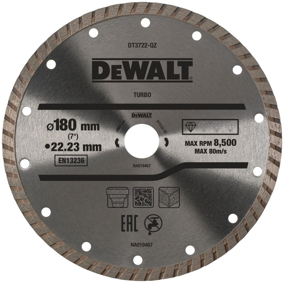 Диск отрезной алмазный 180x22.2х7 мм, DeWALT DT3722-QZ