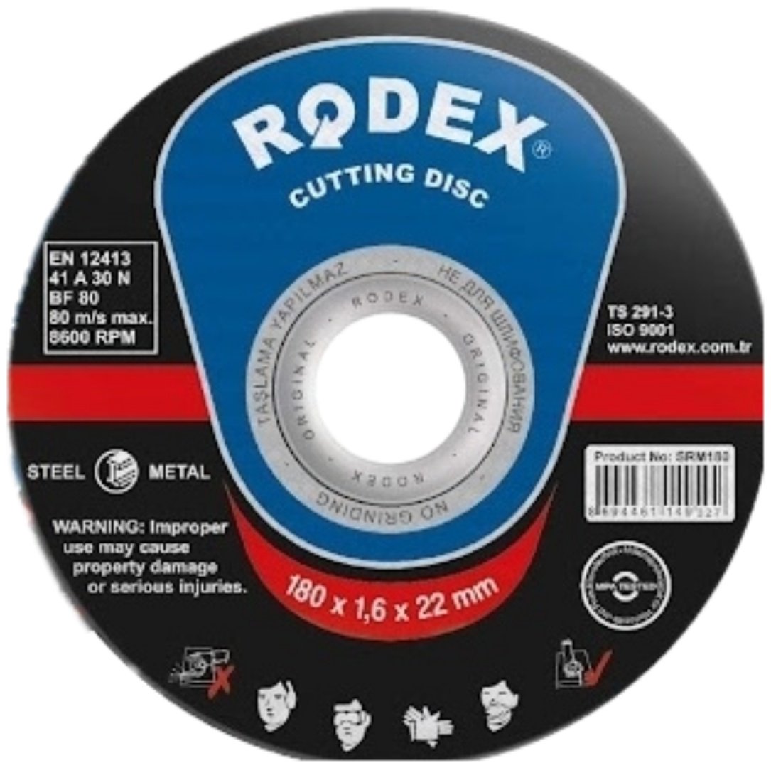 Диск отрезной абразивный 115x22.2х1.8 мм, Rodex SRM18150