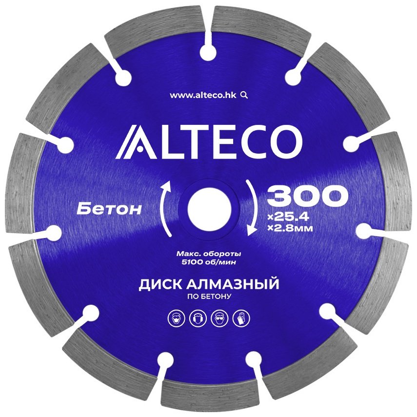 Диск отрезной алмазный 300x25.4х2.8 мм, ALTECO 66520