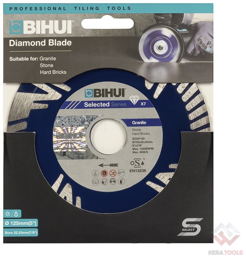 Диск отрезной алмазный 125x22.23х2.4 мм, BIHUI DCDF125