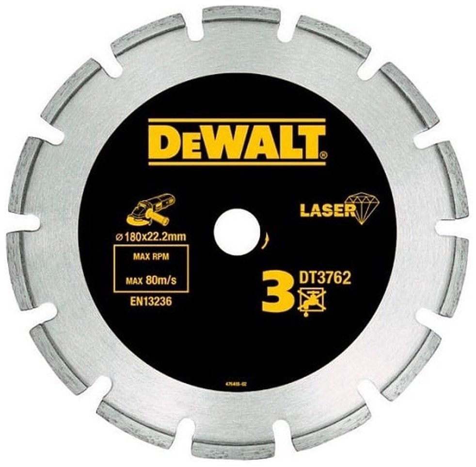 Диск отрезной алмазный 180x22.2х2.4 мм, DeWALT DT3762