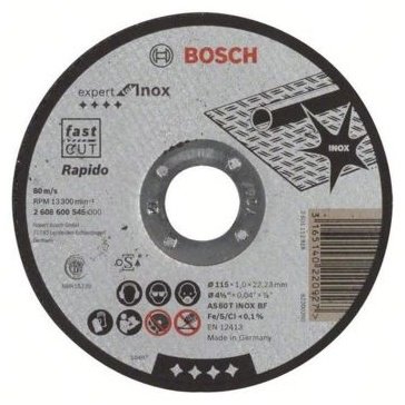 Диск отрезной абразивный 150x22.3х1.6 мм, Bosch 2608601513