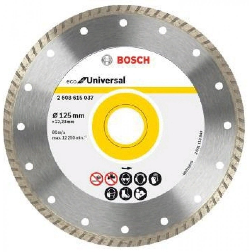 Диск отрезной алмазный 125x22.23х2.4 мм, Bosch ECO Universal Turbo 2608615037
